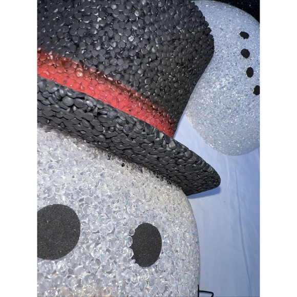 2 Melted Plastic Popcorn Snowman Christmas Lamp Post Porch Light Covers Melted - Picture 5 of 6
